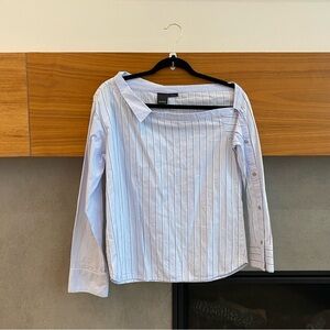 Pinko Striped One-Shoulder Top, Size 6